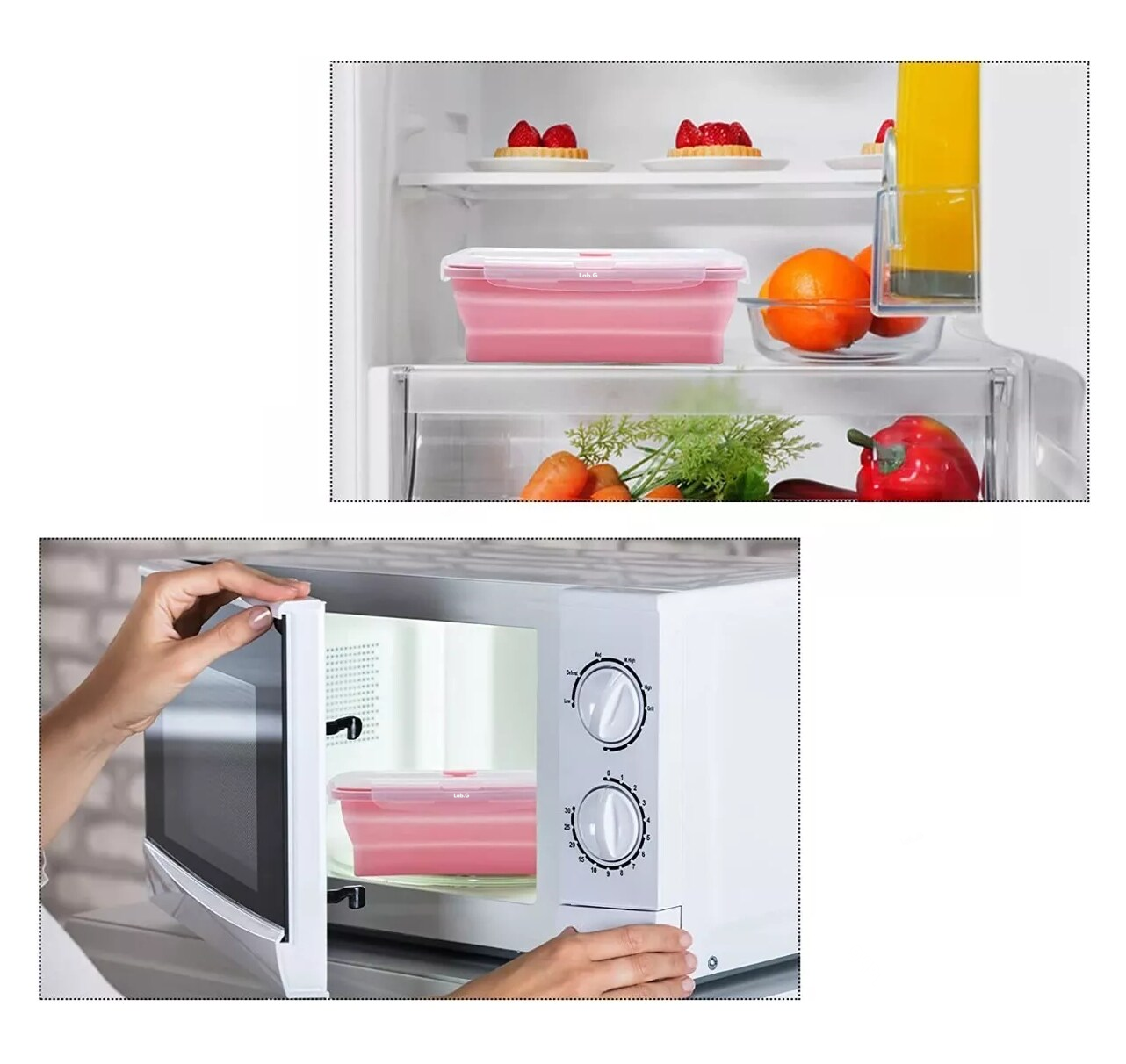 Foto 5 | Loncheras Plegables y Herméticas de Silicona 4 piezas Rosa