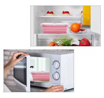 Foto 5 | Loncheras Plegables y Herméticas de Silicona 4 piezas Rosa