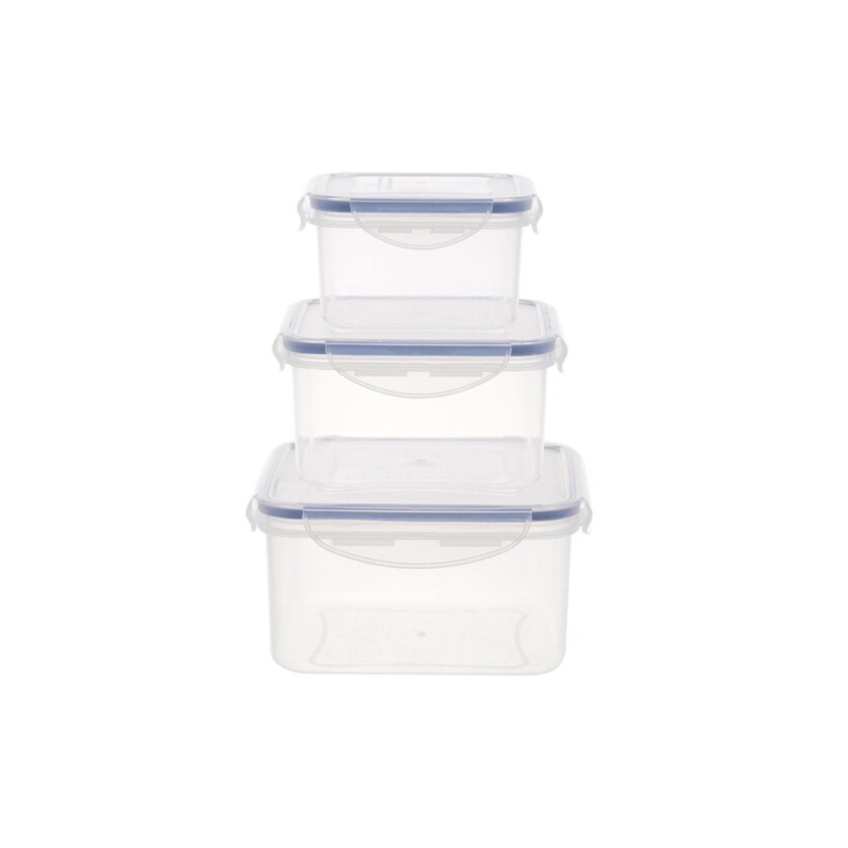 Et 3 Contenedores Recipientes Cocina Tapa Hermética 1500ml Color Transparente