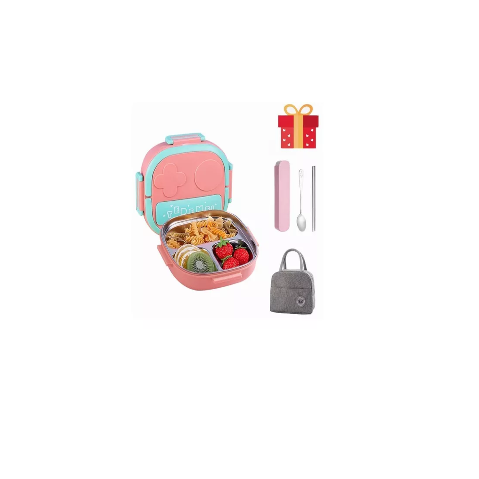 Foto 5 | Fiambrera Portátiles Infantil Boxinoxidable Rosa