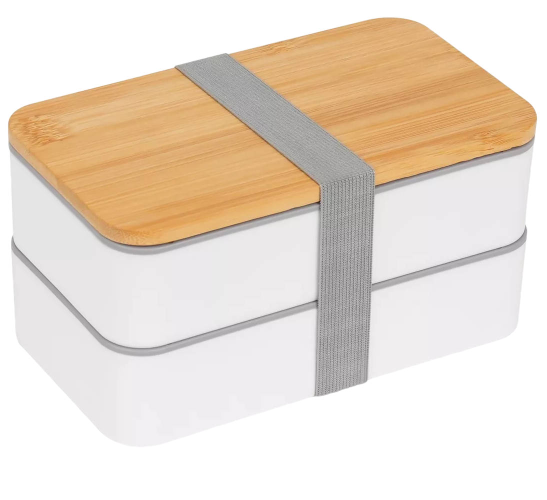 Fiambrera Portátil Lunch Box Lonchera Gran Capacidad 1200 Ml Blanca