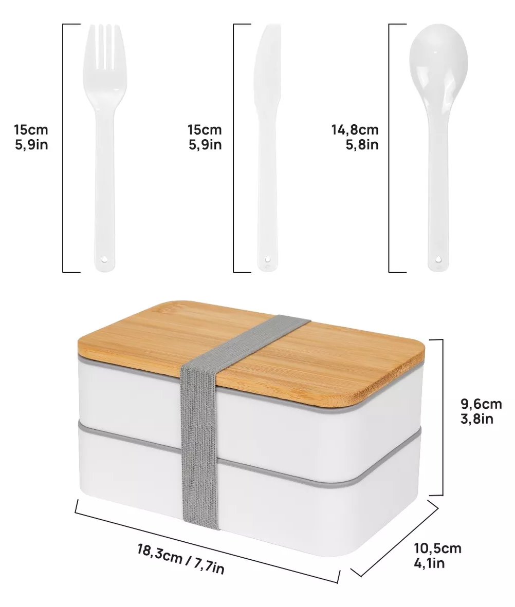 Foto 3 pulgar | Fiambrera Portátil Lunch Box Lonchera Gran Capacidad 1200 Ml Blanca