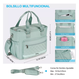 Foto 2 | Lonchera Bolsa Térmica Gran Capacidad Portátil Fiambrera 16l Verde Belug