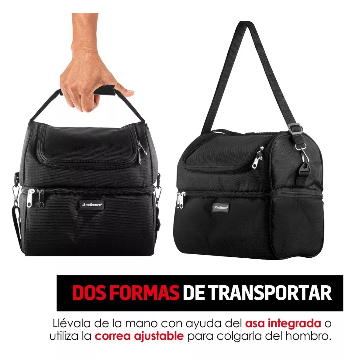Foto 4 | Lonchera Térmica Redlemon de Doble Compartimento Tamaño Grande