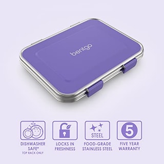 Foto 6 | Fiambrera Bentgo Kids De Acero Inoxidable Resistente A Fugas, Color Morado - Venta Internacional.