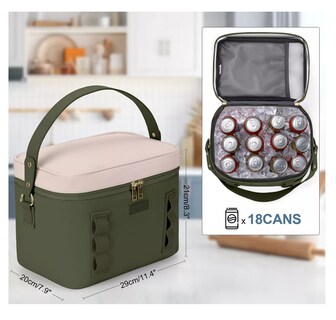 Foto 5 | Lonchera Térmica Bolsa De Almuerzo Portátil Fiambrera Escolar Verde