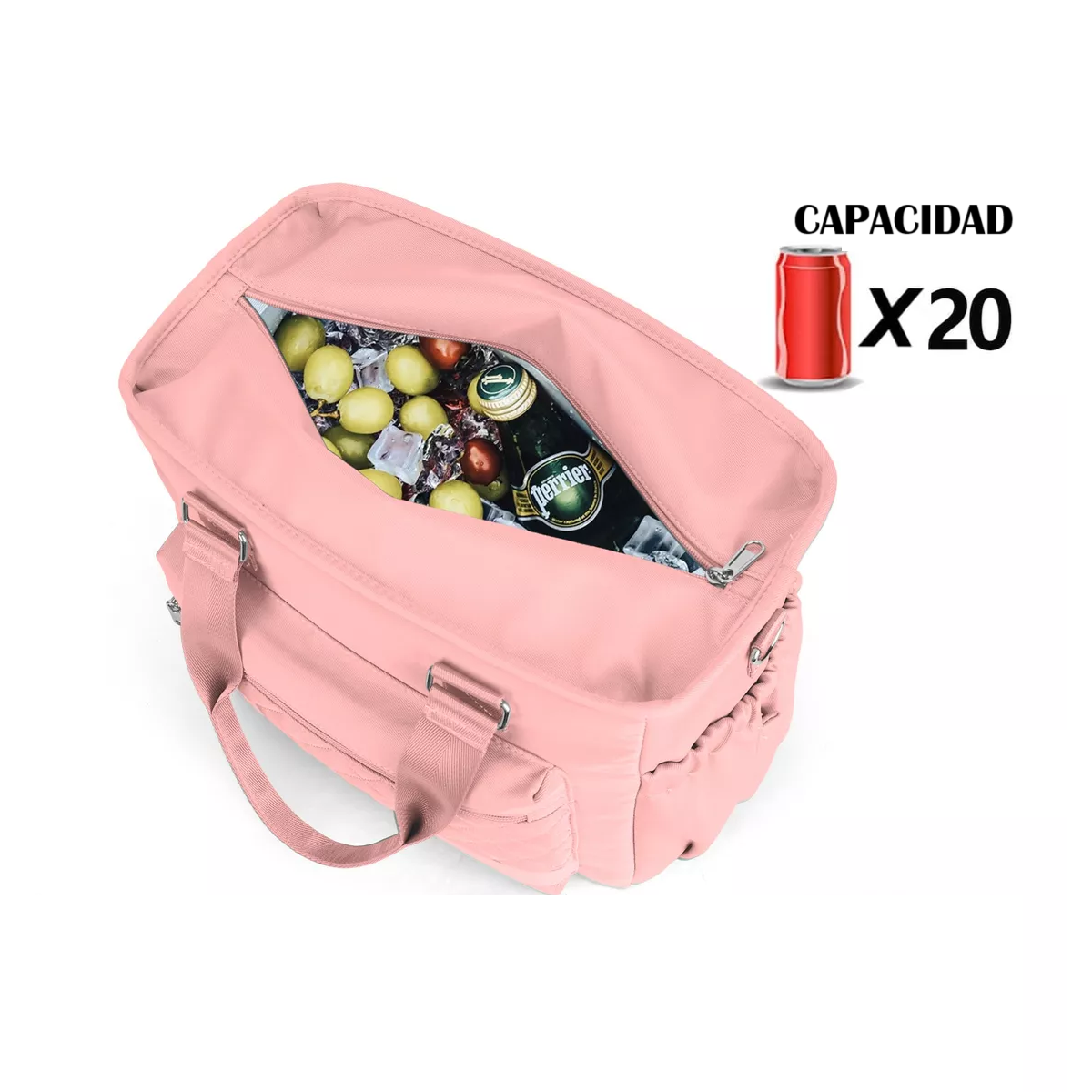 Foto 4 | Lonchera Bolsa Termica Gran Capacidad Portátil Fiambrera 16l Rosa