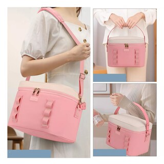 Foto 3 | Lonchera Térmica Bolsa De Almuerzo Portátil Fiambrera Escolar Rosa