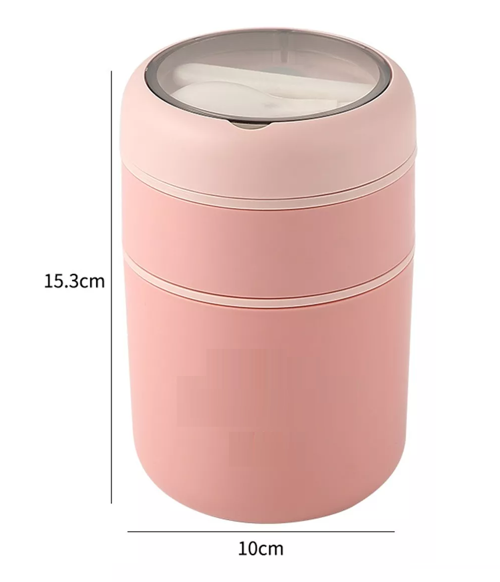 Foto 5 pulgar | Lonchera Aislante de Acero Inoxidable 710 ml Incluye Cuchara Rosa