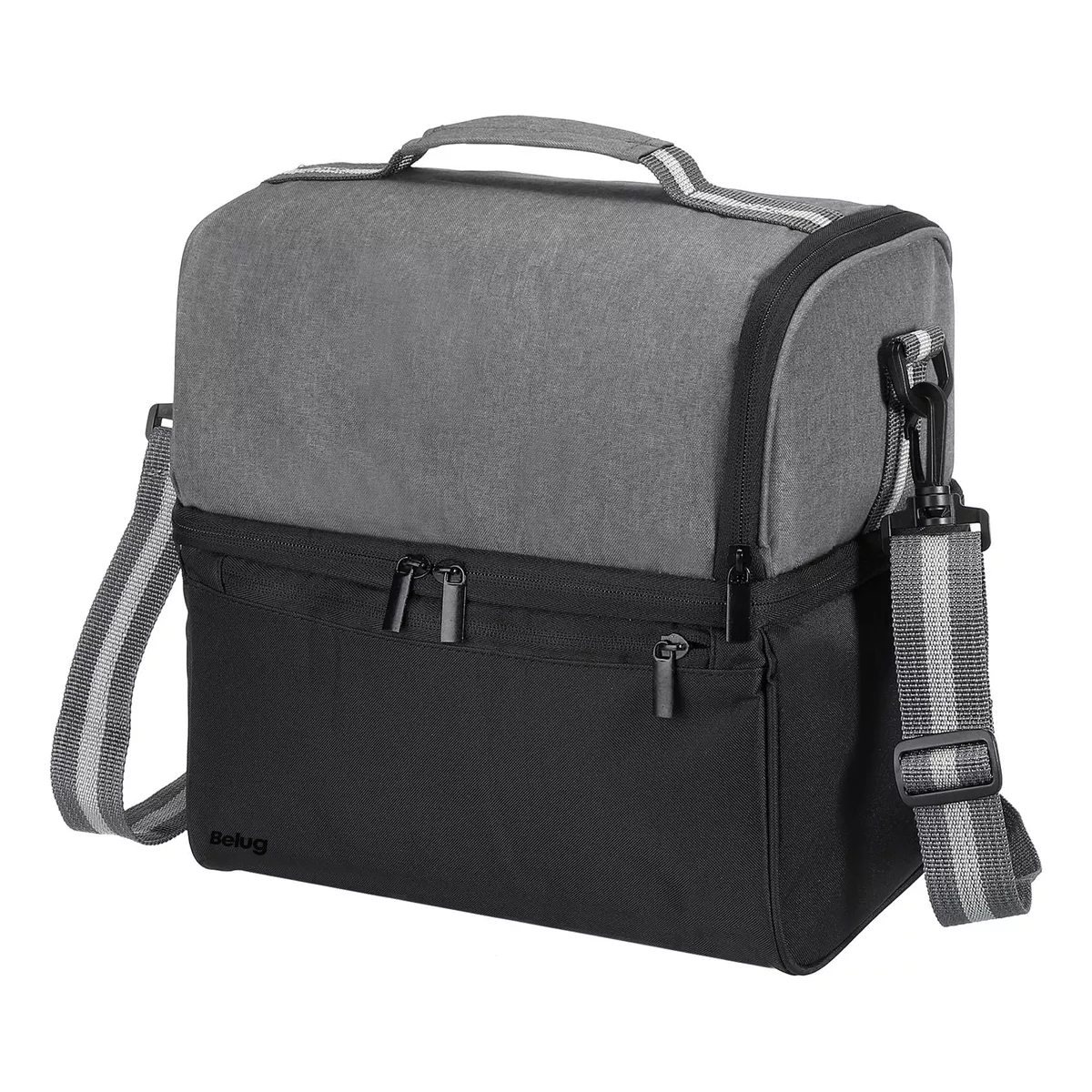 Lonchera Térmica 12l Negra con Gris