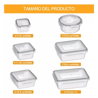 Foto 2 | Recipientes Contenedores Plásticos Herméticos 20pcs Eo Safe Imports Esi-18352 Transparente