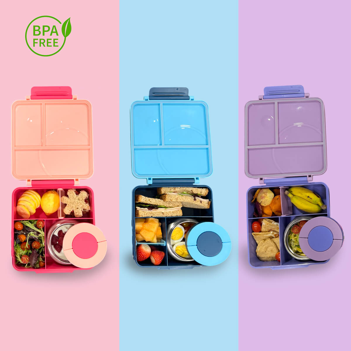 Foto 5 | Happy Life Lonchera Para Niña Tipo Omiebox: Tarro Bento Box 4 Compartimento Modulables Gran Capacidad Sellado