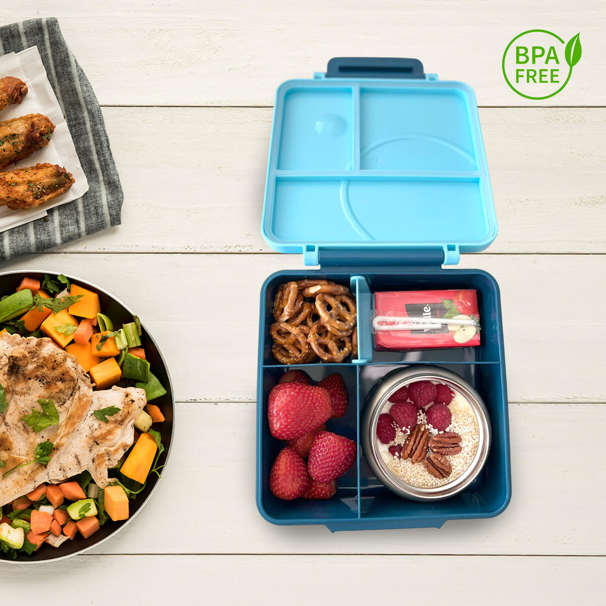 Foto 3 | Lonchera Para Niña Tipo Omiebox C Tarro, Lonchera Tipo Bento C 4 Compartimentos Modulables Gran Capacidad Hermétic