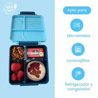Foto 4 | Lonchera Para Niña Tipo Omiebox C Tarro, Lonchera Tipo Bento C 4 Compartimentos Modulables Gran Capacidad Hermétic
