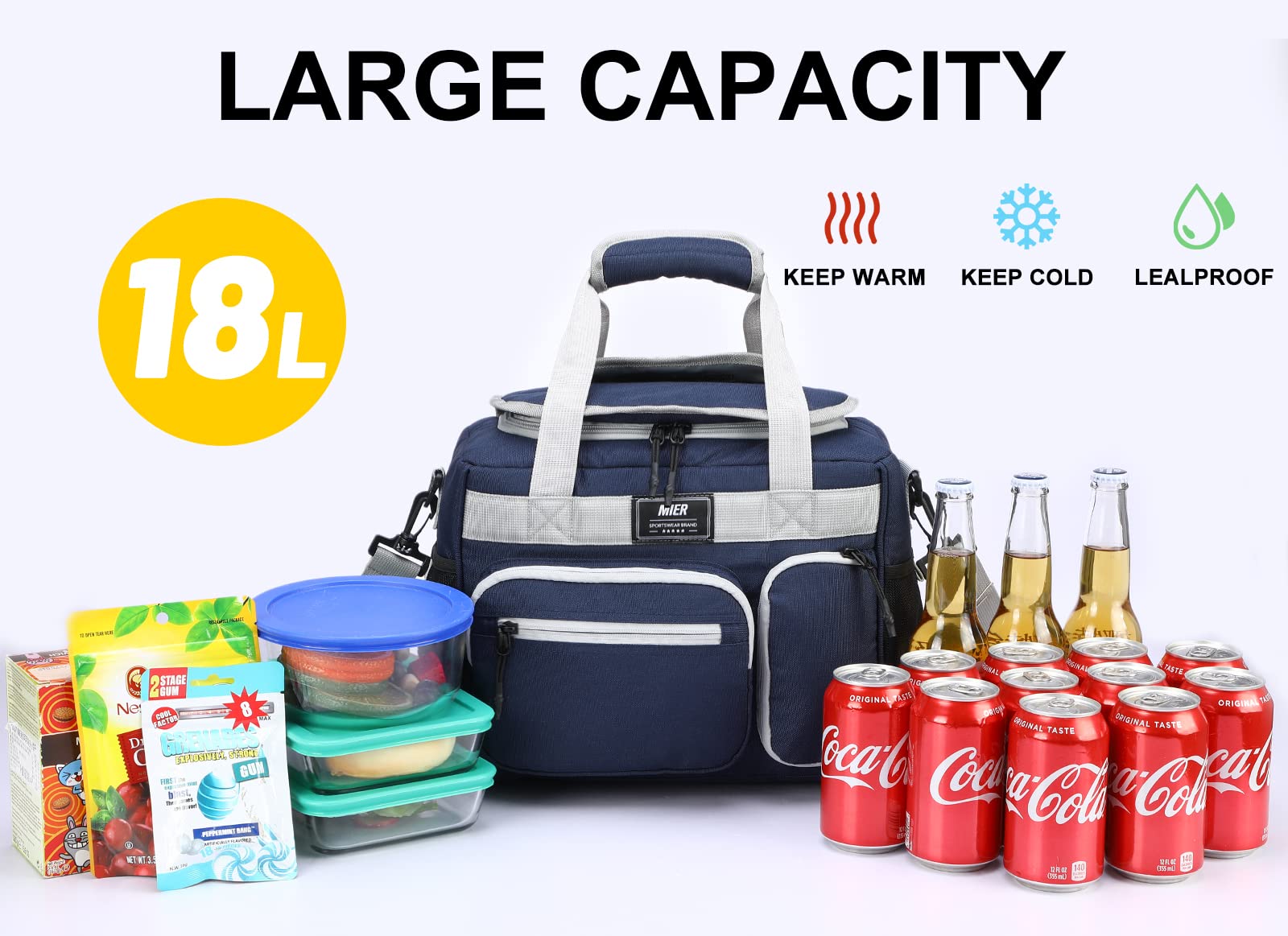 Foto 2 | Bolsa Frigorífica Mier Con Aislamiento A Prueba De Fugas, 18 Litros, Para 30 Latas - Venta Internacional.