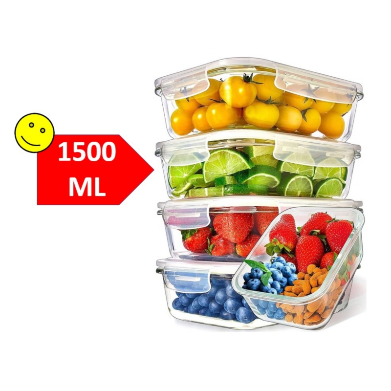 Foto 1 | Recipiente Para Alimentos Tipper Tupper, Vidrio Hermético, 1500 Ml - Venta Internacional.