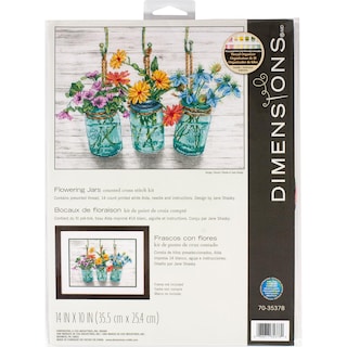 Foto 1 | Dimensiones Del Kit De Punto De Cruz En Tarro De Cristal, 14 X 10 Cm - Venta Internacional.