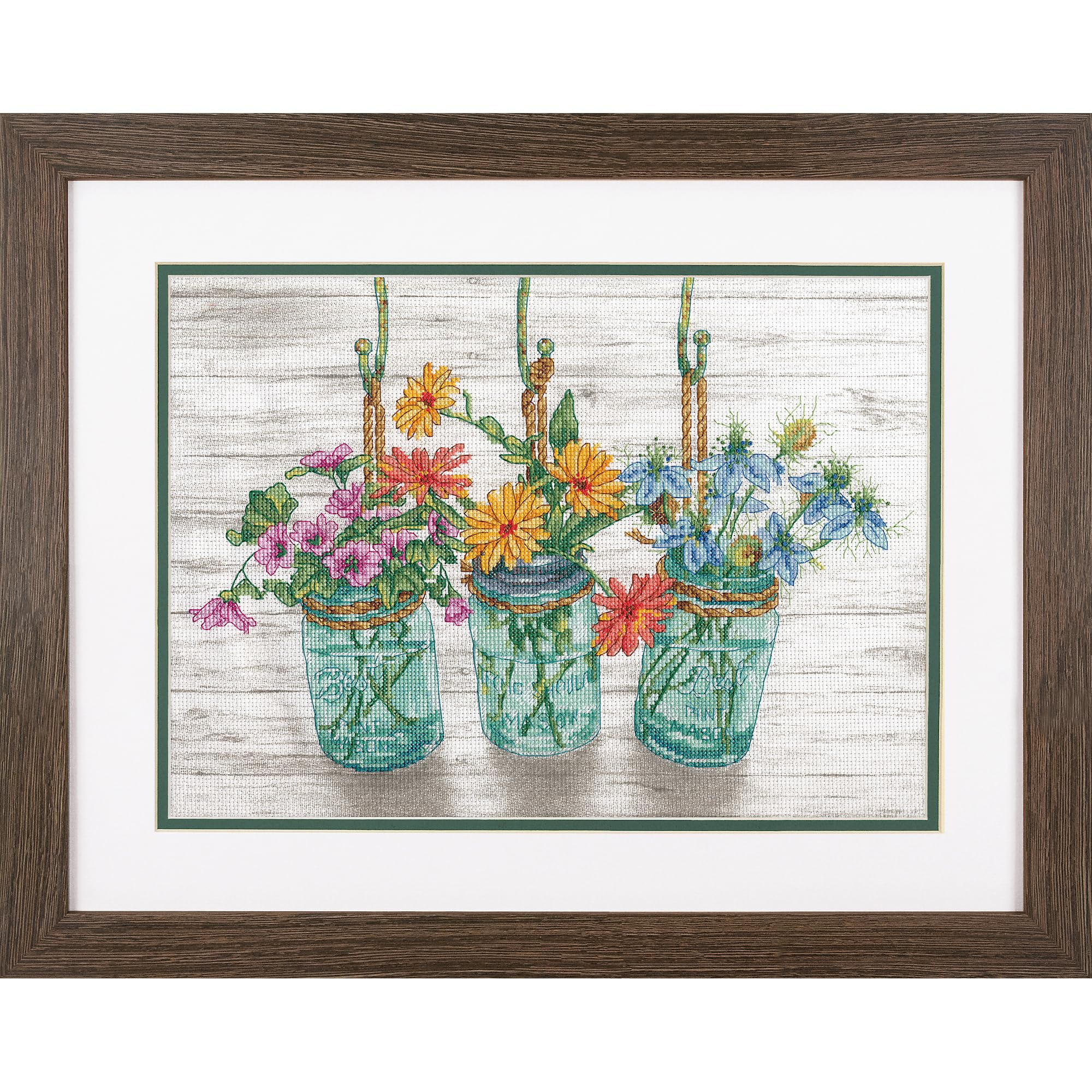 Foto 6 | Dimensiones Del Kit De Punto De Cruz En Tarro De Cristal, 14 X 10 Cm - Venta Internacional.