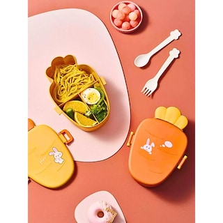 Foto 2 | Lonchera Creativa Portátil De Plástico Con Compartimentos Amarillo