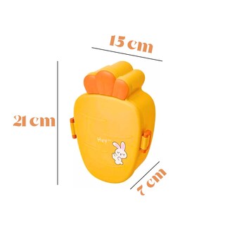 Foto 7 | Lonchera Creativa Portátil De Plástico Con Compartimentos Amarillo