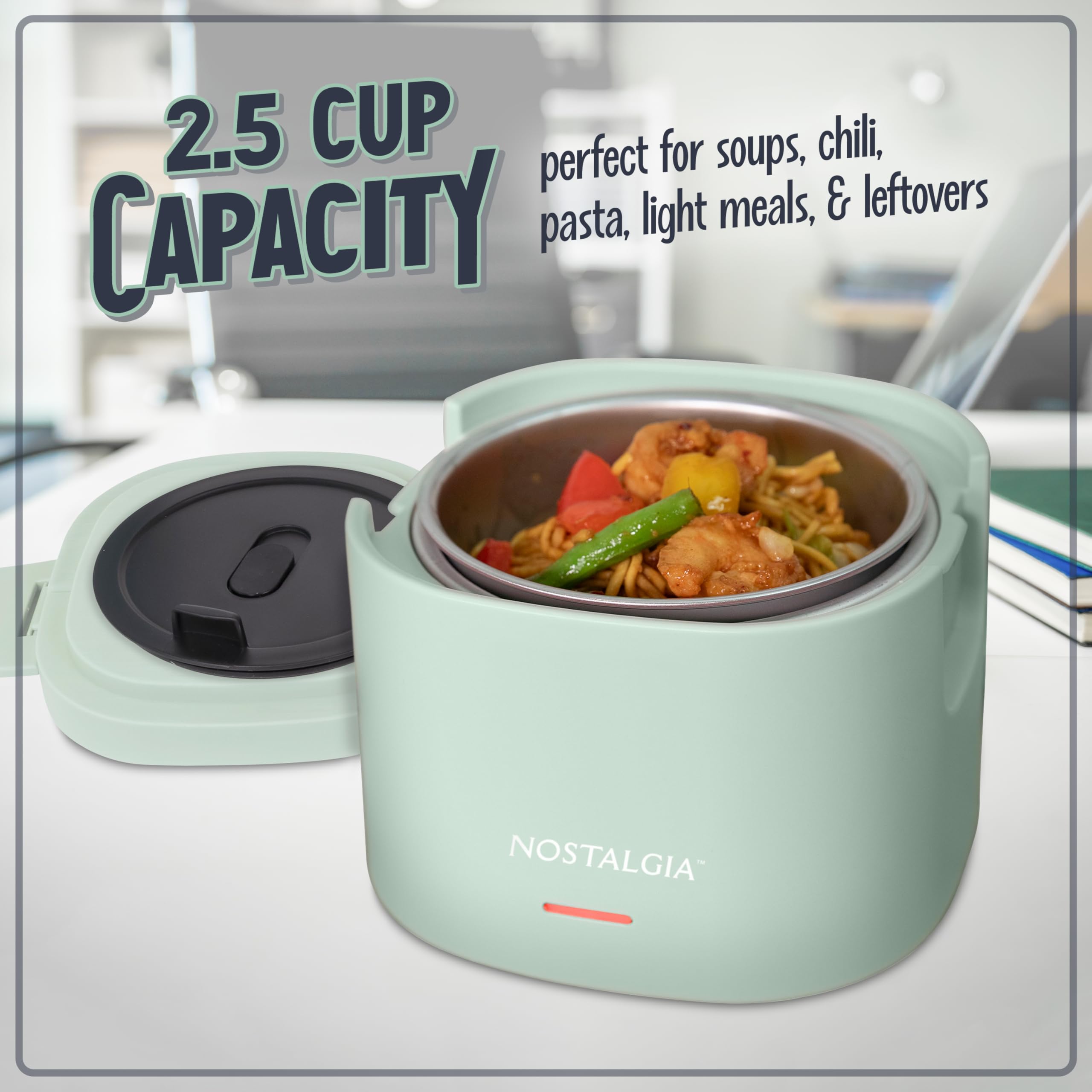 Foto 5 pulgar | Lonchera Eléctrica Con Calefacción Nostalgia, Portátil, 600 Ml, 20 Oz - Venta Internacional.