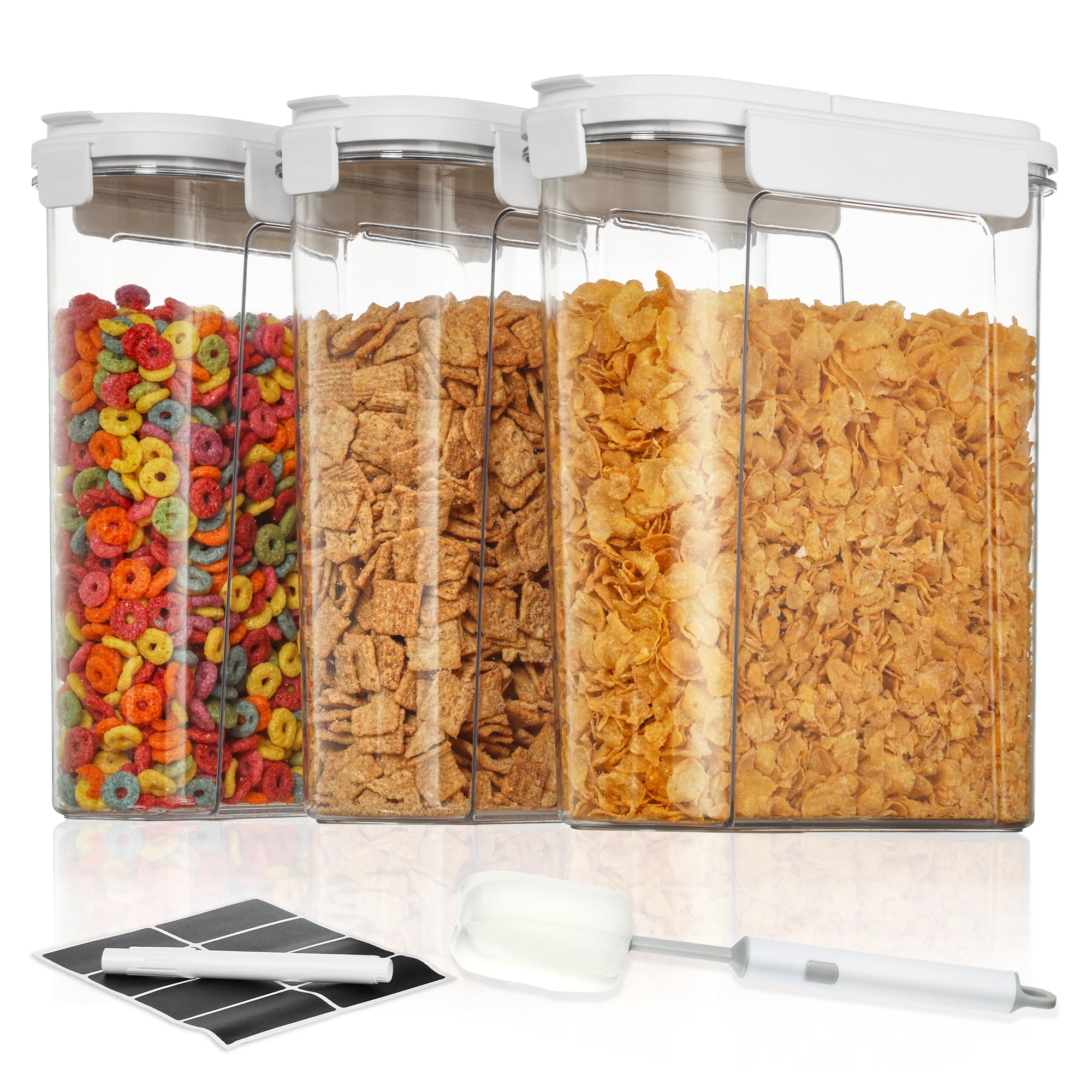 Foto 2 pulgar | Juego De Recipientes Para Cereales Vtopmart, 3 Unidades, 4 Litros, Herméticos Para Almacenar Alimentos - Venta Int