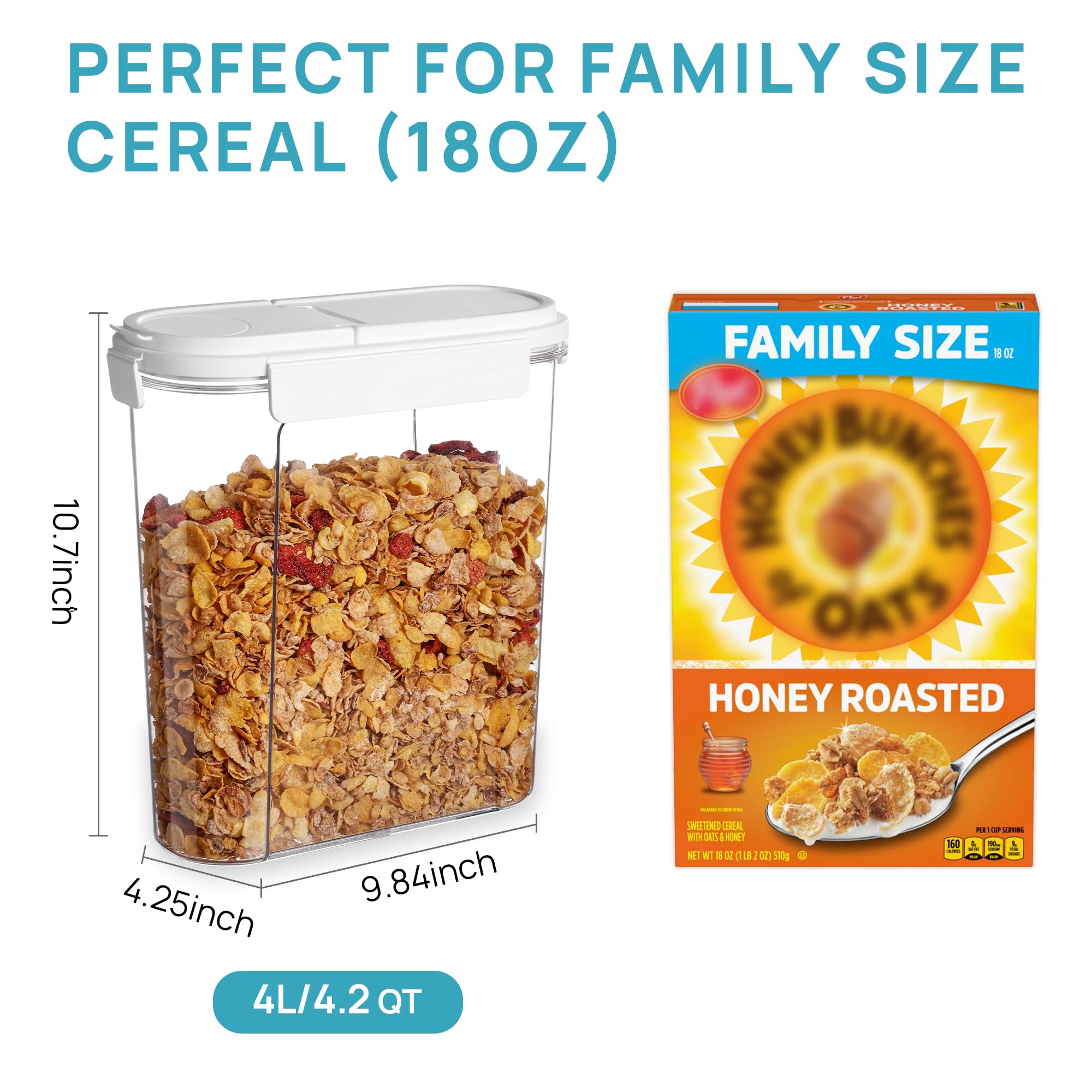 Foto 3 pulgar | Juego De Recipientes Para Cereales Vtopmart, 3 Unidades, 4 Litros, Herméticos Para Almacenar Alimentos - Venta Int