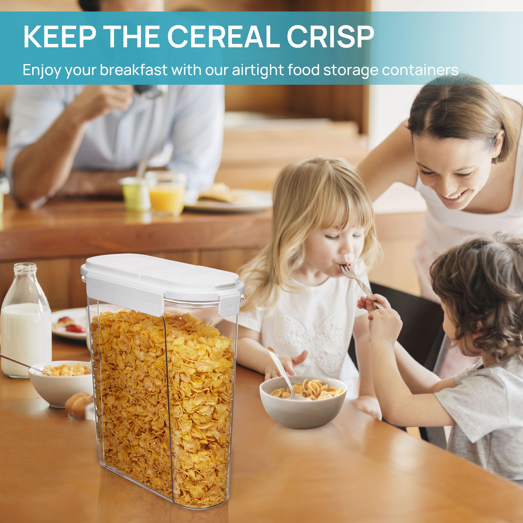 Foto 7 pulgar | Juego De Recipientes Para Cereales Vtopmart, 3 Unidades, 4 Litros, Herméticos Para Almacenar Alimentos - Venta Int