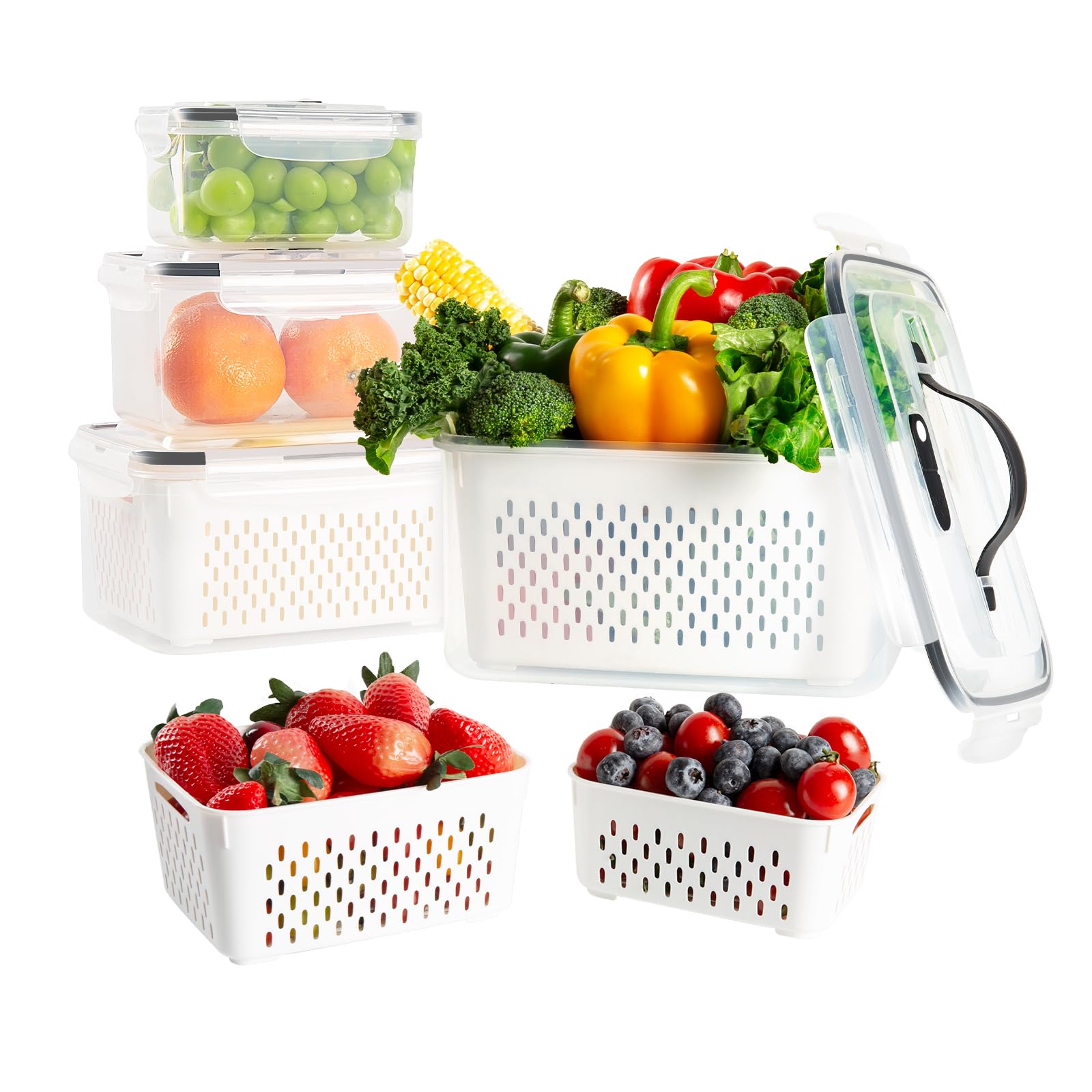 Foto 2 pulgar | Contenedores De Almacenamiento De Frutas Luxear Para Nevera Con Tapa, 4 Unidades, Sin Bpa - Venta Internacional.