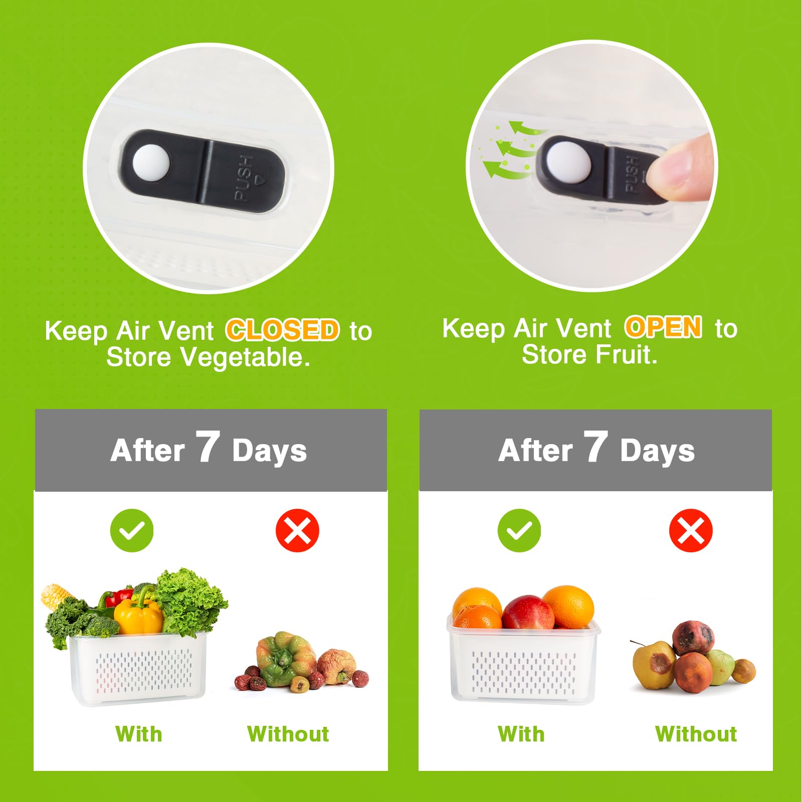 Foto 5 pulgar | Contenedores De Almacenamiento De Frutas Luxear Para Nevera Con Tapa, 4 Unidades, Sin Bpa - Venta Internacional.
