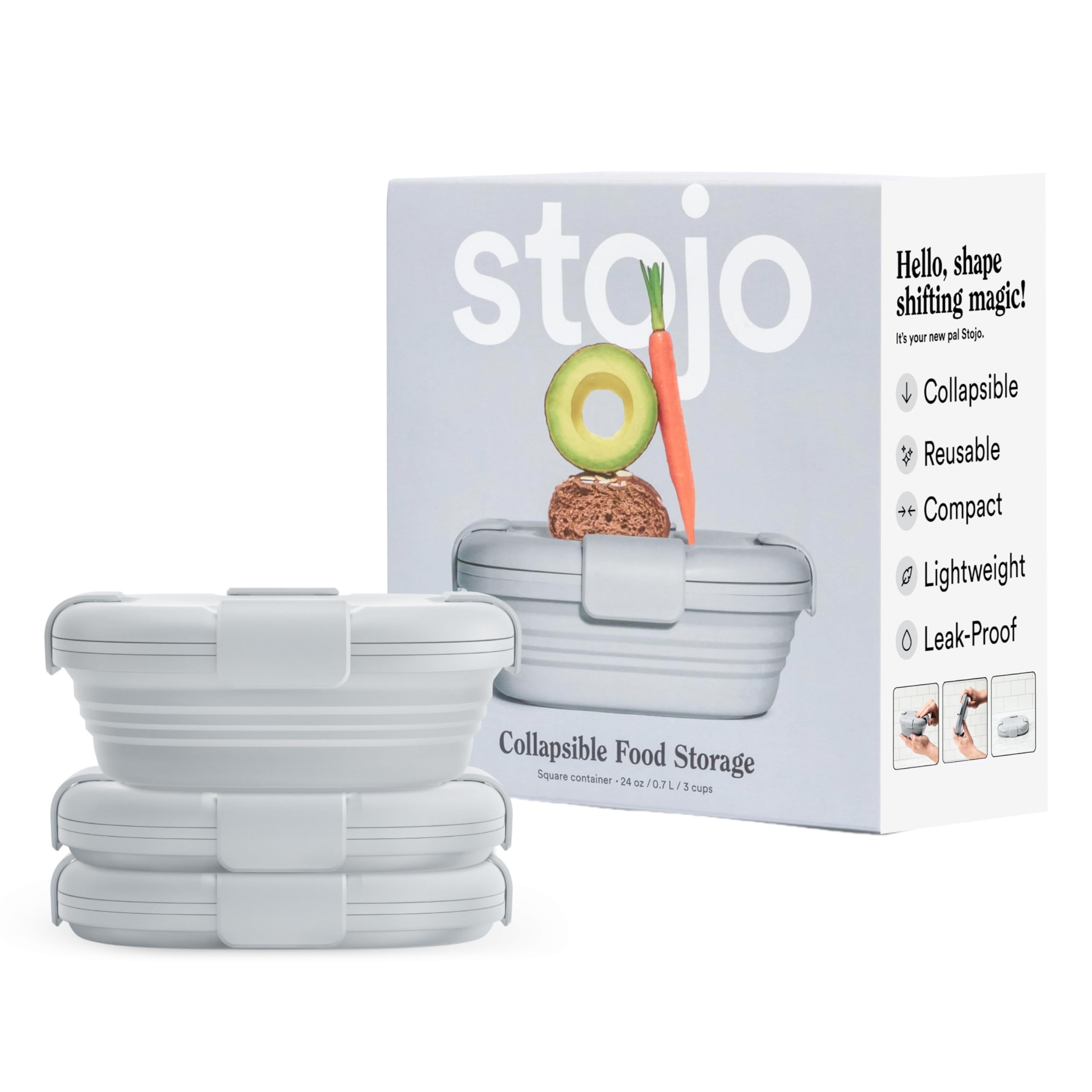 Foto 2 pulgar | Contenedor De Almacenamiento De Alimentos Stojo Caja Plegable Para Sándwiches De 24 Oz - Venta Internacional.