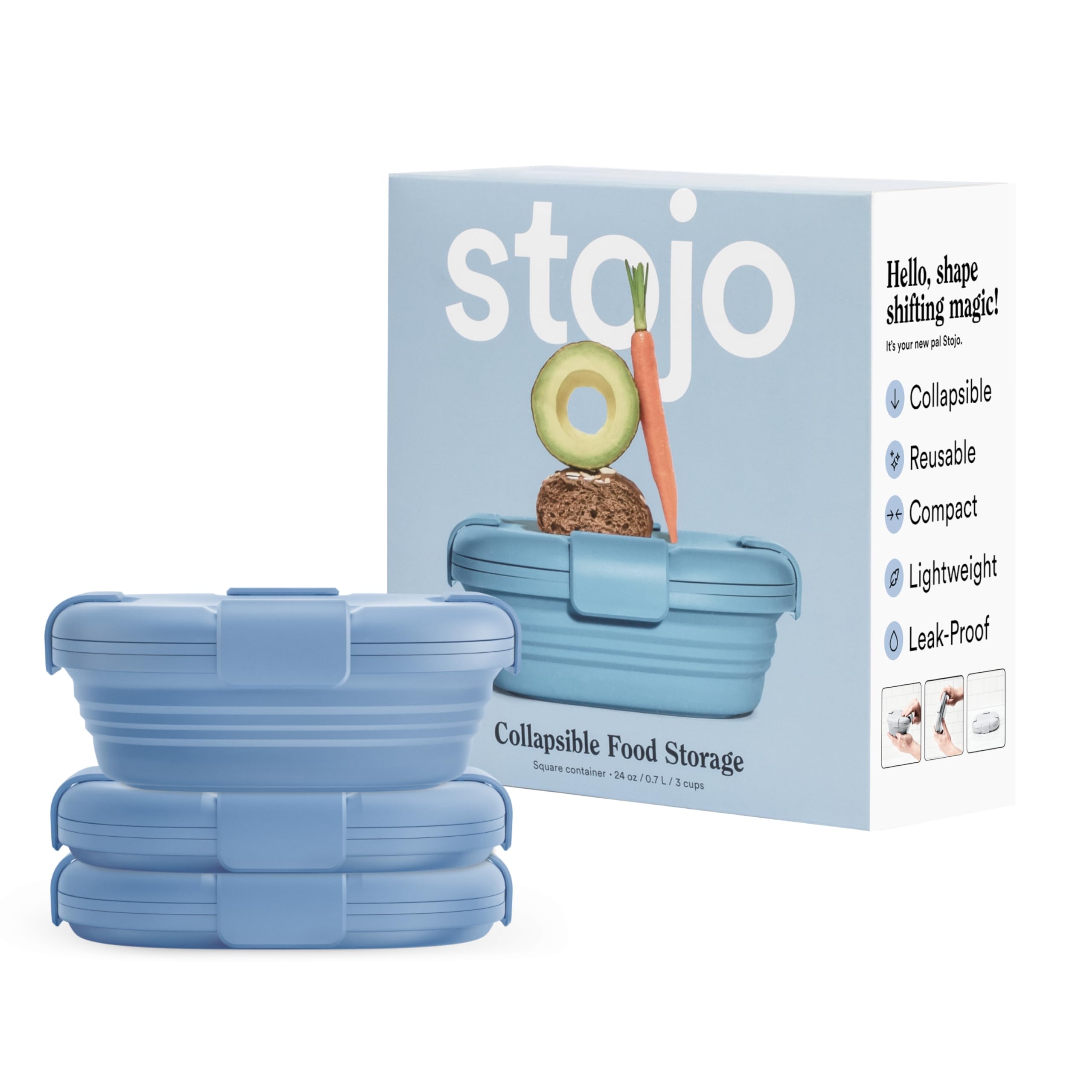 Foto 2 pulgar | Contenedor De Almacenamiento De Alimentos Stojo Caja Plegable Para Sándwiches De 24 Oz - Venta Internacional.