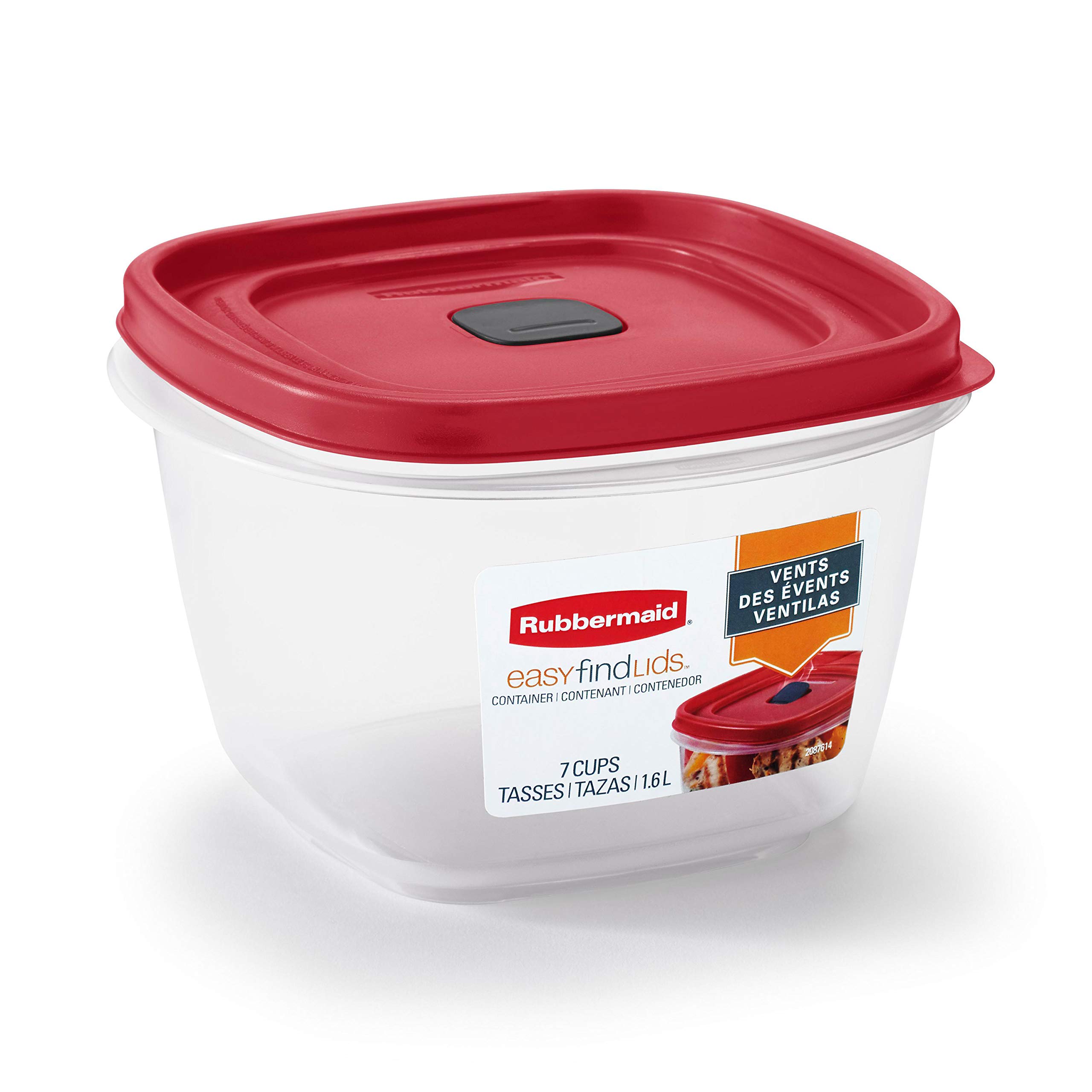 Foto 2 pulgar | Contenedor Rubbermaid Racer Ventilado Para Alimentos, 1.7 L, Color Rojo - Venta Internacional.