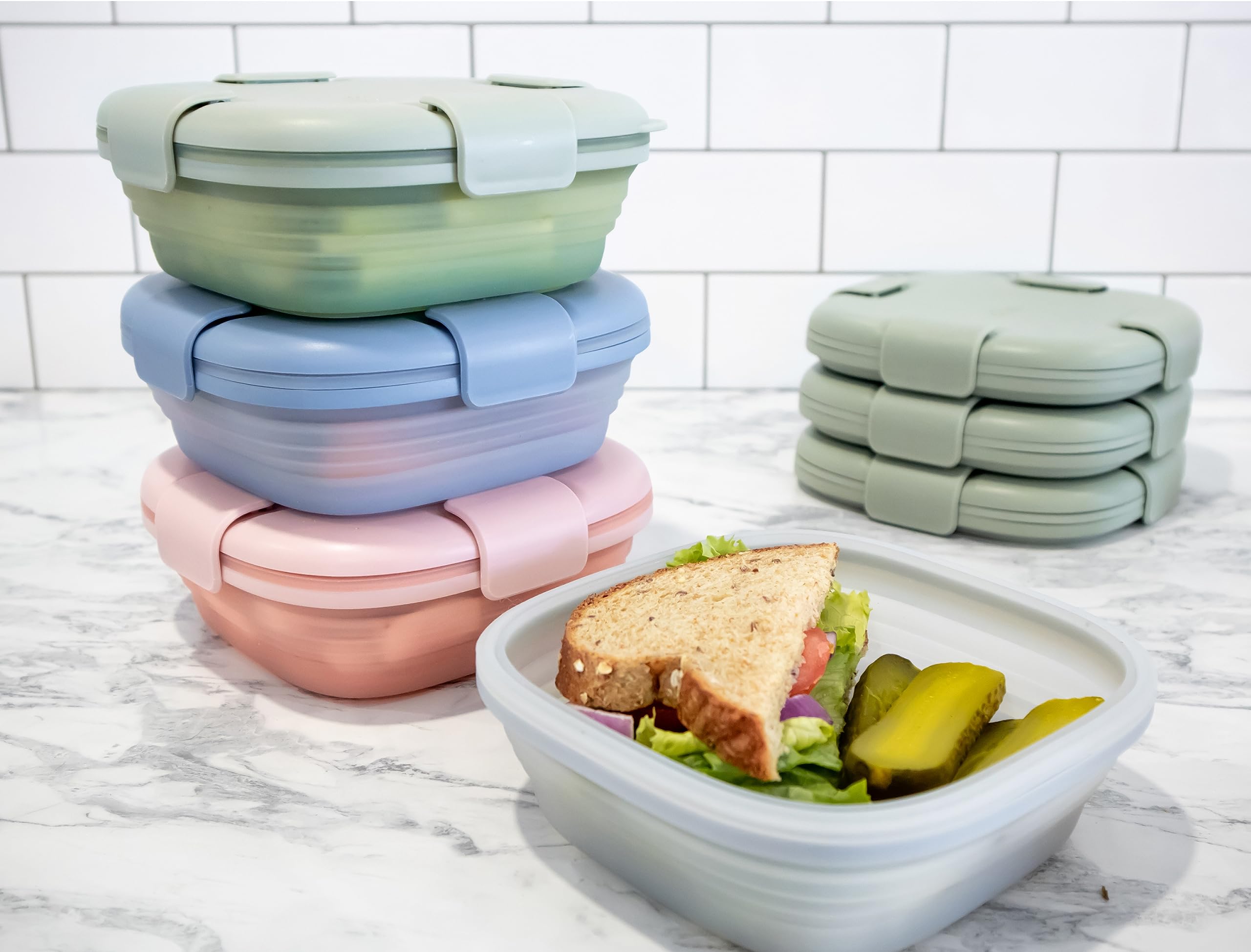 Foto 4 pulgar | Contenedor De Almacenamiento De Alimentos Stojo Caja Plegable Para Sándwiches De 24 Oz - Venta Internacional.