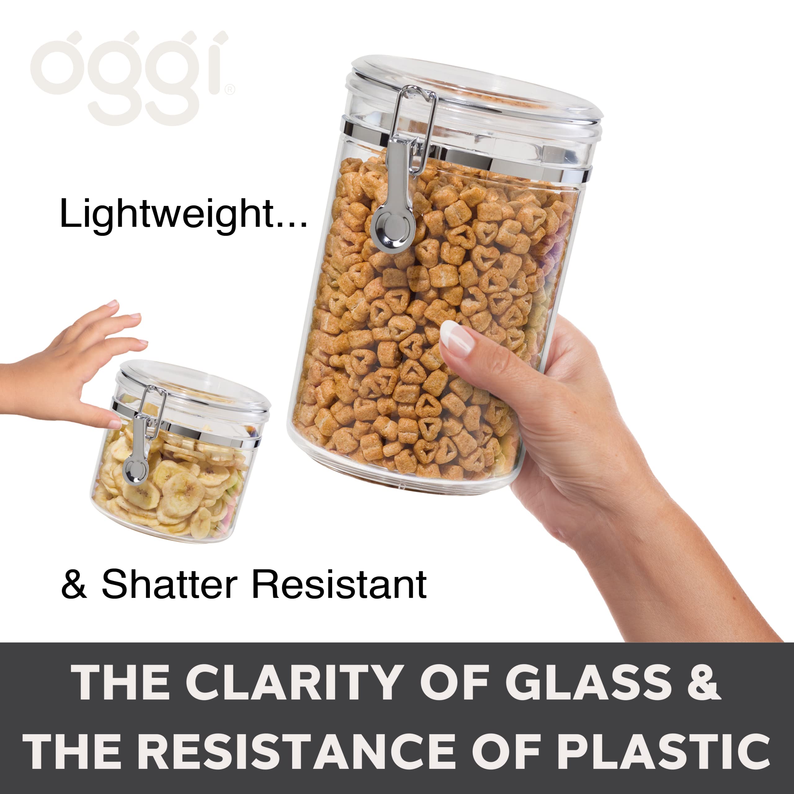 Foto 5 pulgar | Contenedor De Almacenamiento De Alimentos Oggi, Bote Alto Transparente De Plástico De 1.7 L - Venta Internacional.