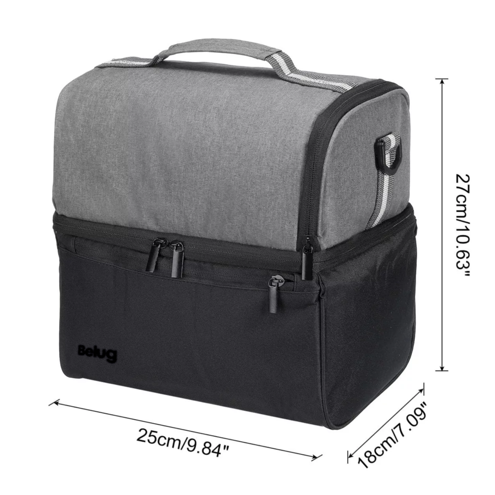 Foto 3 pulgar | Lonchera Térmica Para Hombre Y Mujer, 12l Negro Con Gris Belug