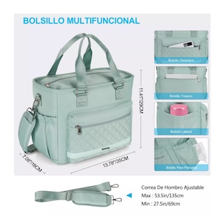 Foto 2 | Lonchera Bolsa Térmica Gran Capacidad Portátil Fiambrera 16l, Verde Belug
