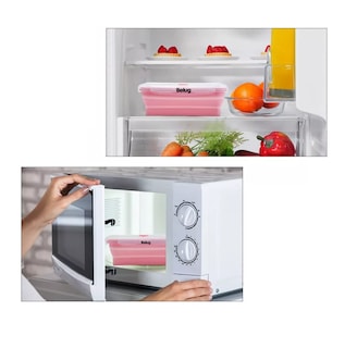 Foto 4 | Loncheras Plegables Y Herméticas De Silicona P/comida 4 Pzs, Rosa Belug