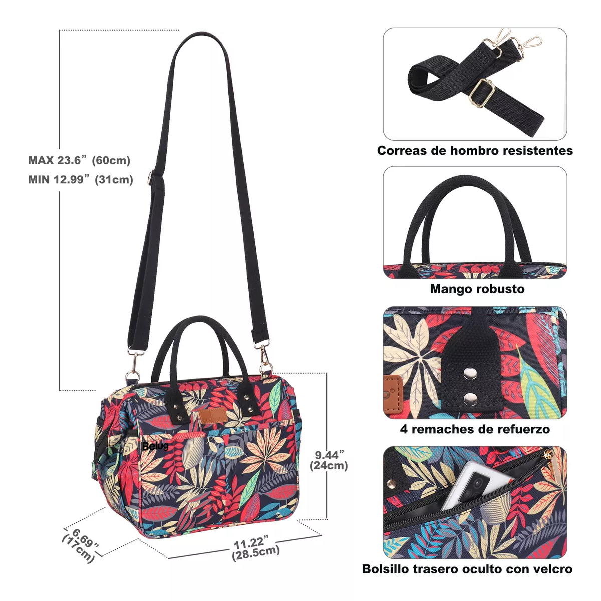 Foto 3 pulgar | Lonchera Termica De Gran Capacidad Moda Bolsa Almuerzo Mujer Floreada Belug