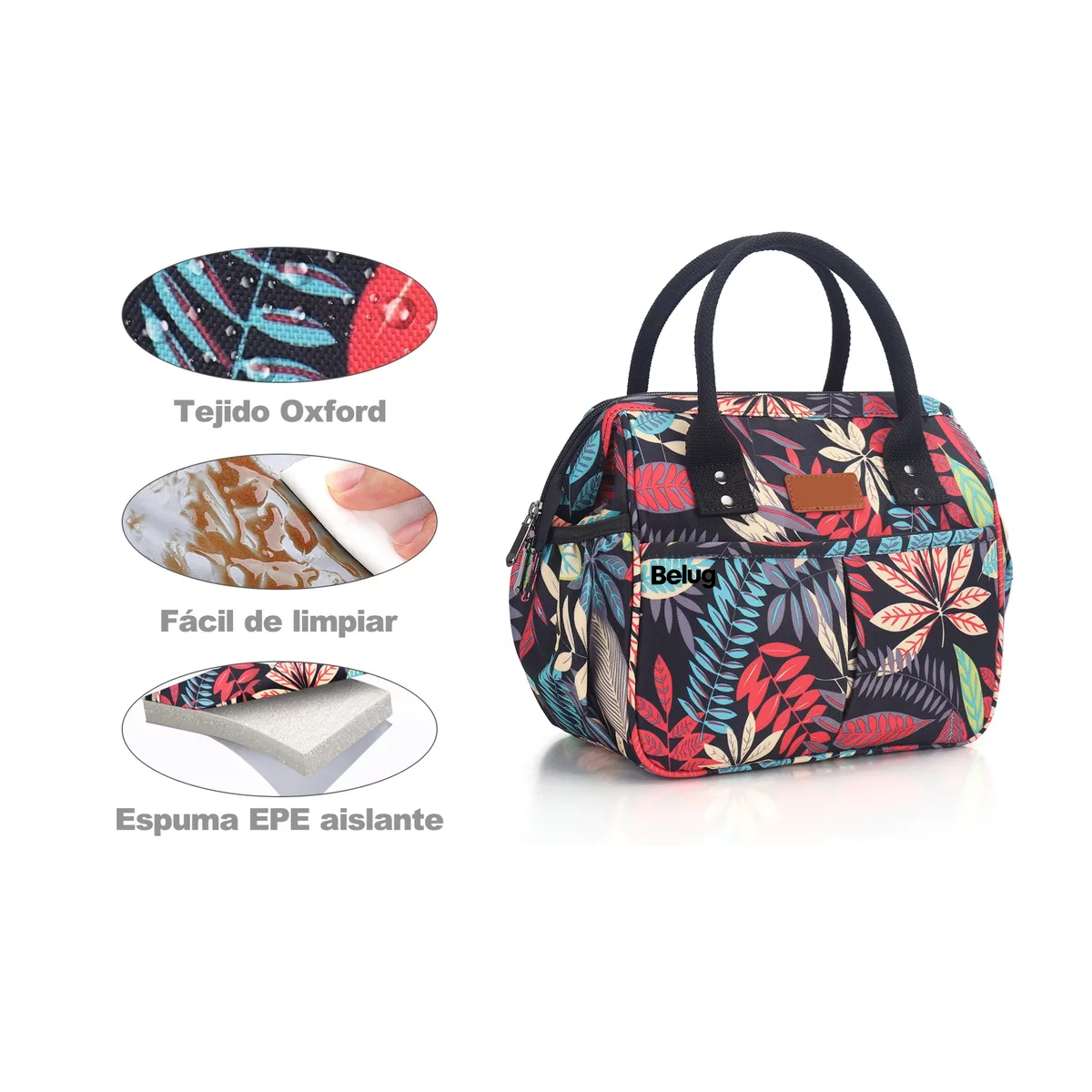 Foto 4 pulgar | Lonchera Termica De Gran Capacidad Moda Bolsa Almuerzo Mujer Floreada Belug