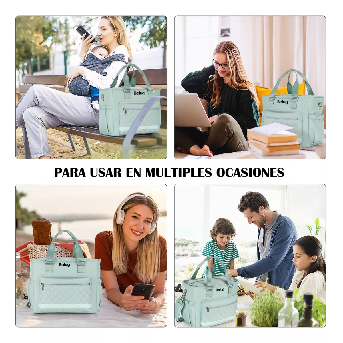 Foto 4 pulgar | Lonchera Bolsa Termica Gran Capacidad Portátil Fiambrera 16l Verde Belug