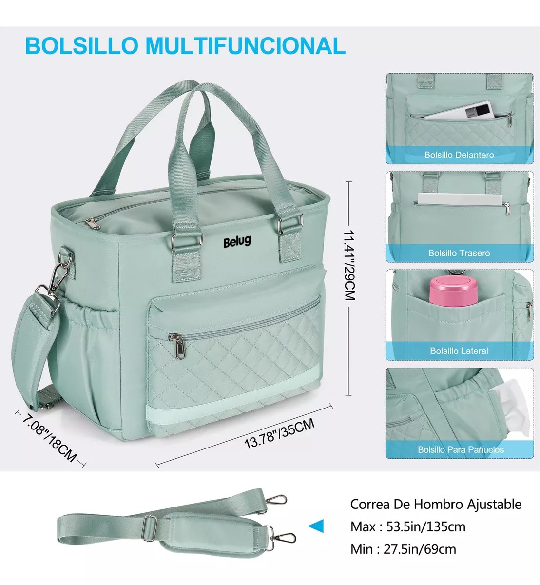 Foto 6 pulgar | Lonchera Bolsa Termica Gran Capacidad Portátil Fiambrera 16l Verde Belug