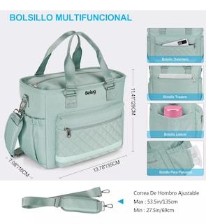 Foto 5 | Lonchera Bolsa Termica Gran Capacidad Portátil Fiambrera 16l Verde Belug