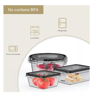 Foto 3 | Contenedores Plásticos Herméticos Lab.g Para Almacenar 16 Piezas Con Tapa, Transparente