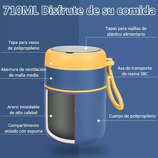 Foto 3 | Lonchera Termica Acero Inoxidable De 710ml Eo Safe Imports Esi-11439-1 Azul