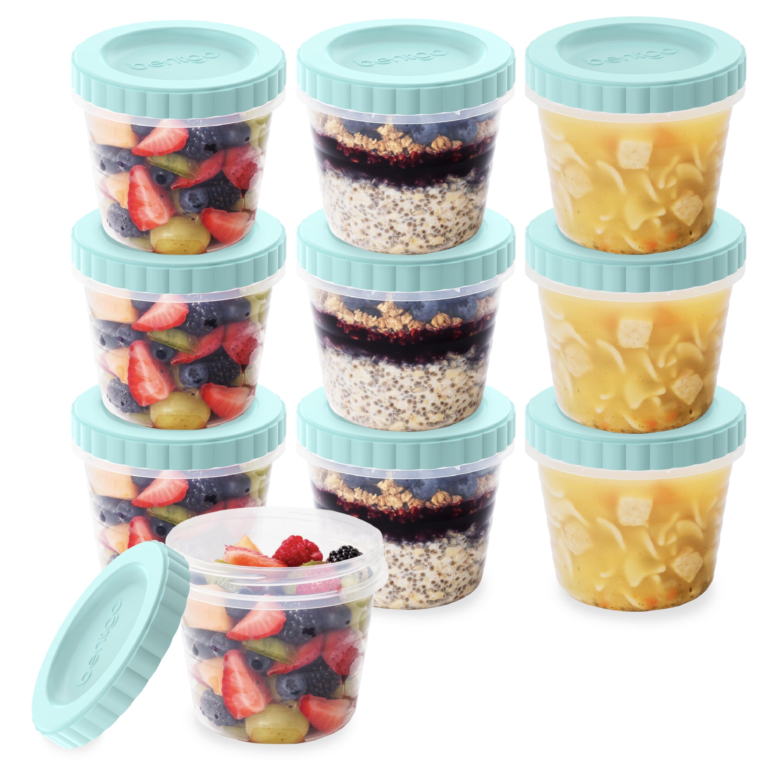Foto 2 pulgar | Juego De 20 Piezas Bentgo Prep Twist-top De 470 Ml Para Almacenamiento De Alimentos, Color Azul - Venta Internacional.