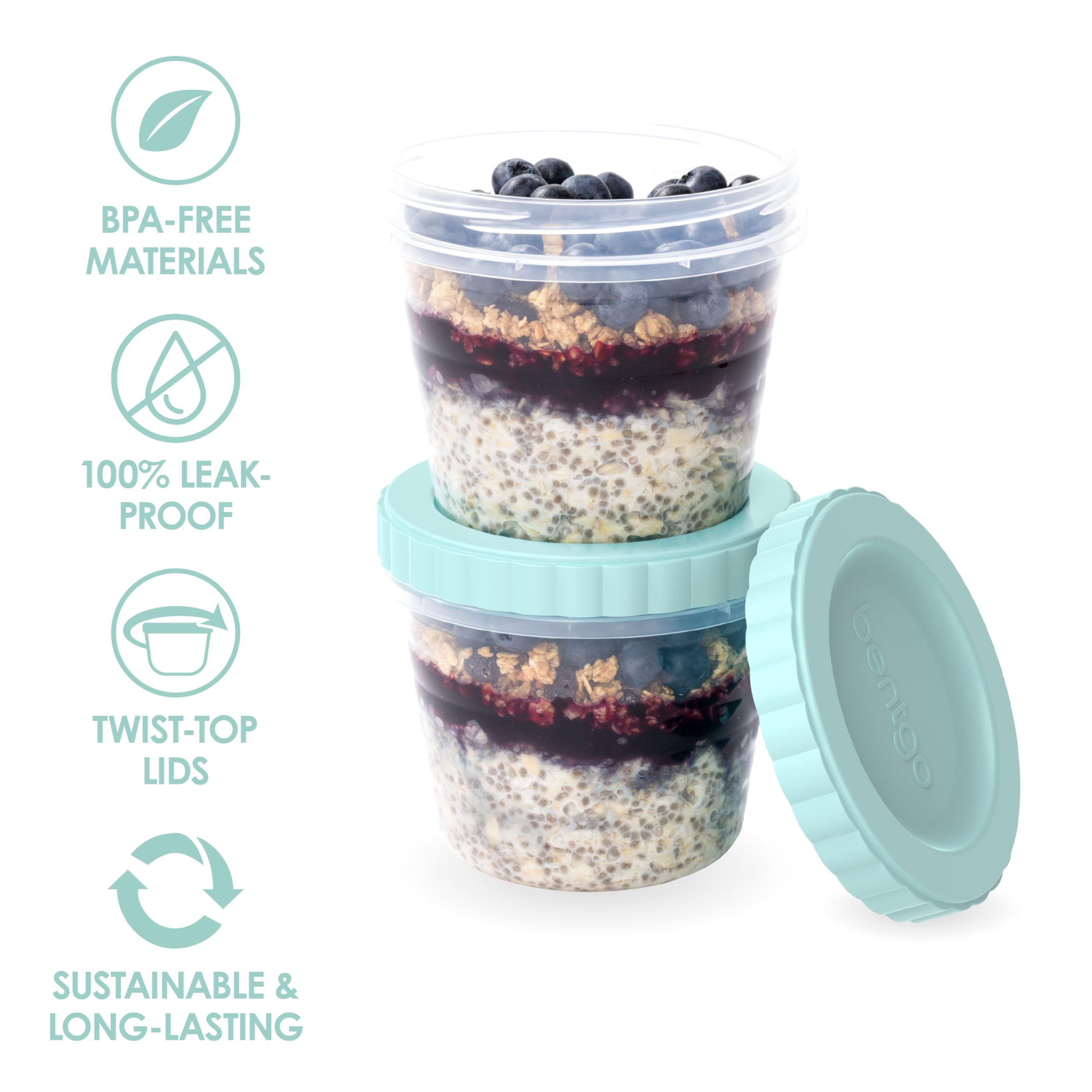 Foto 5 pulgar | Juego De 20 Piezas Bentgo Prep Twist-top De 470 Ml Para Almacenamiento De Alimentos, Color Azul - Venta Internacional.