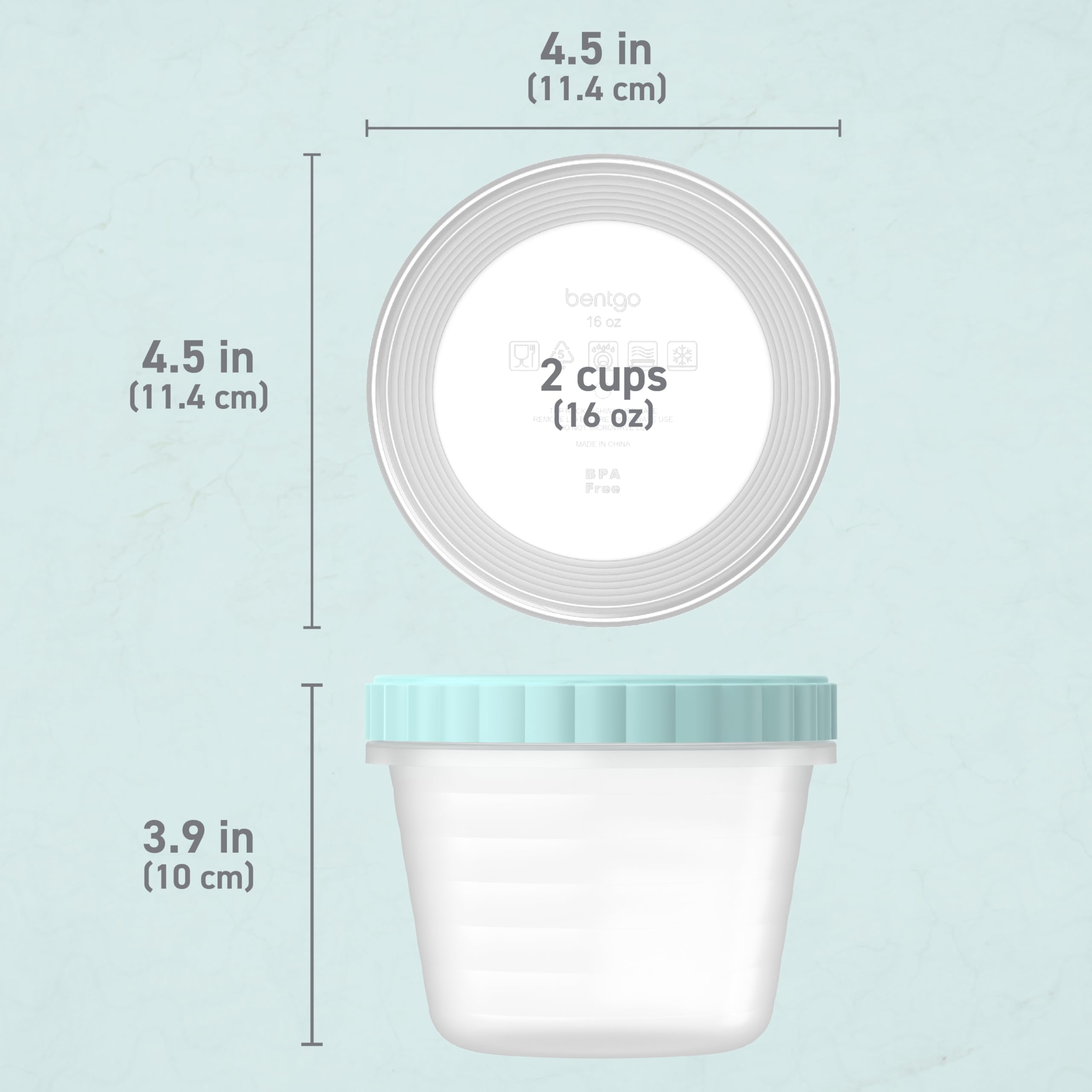 Foto 7 pulgar | Juego De 20 Piezas Bentgo Prep Twist-top De 470 Ml Para Almacenamiento De Alimentos, Color Azul - Venta Internacional.