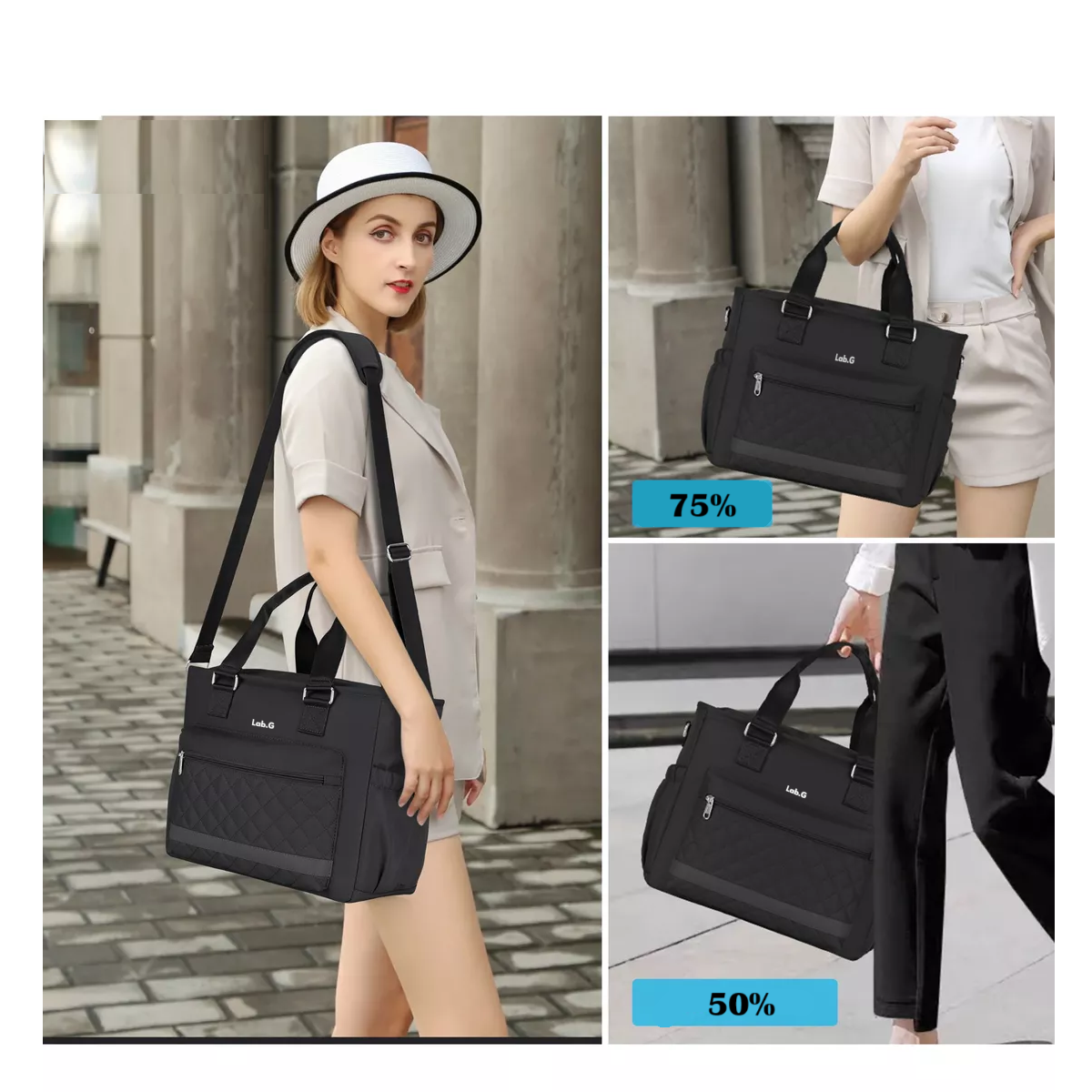 Foto 4 | Lonchera Bolsa Termica Lab.g Gran Capacidad Portátil Fiambrera 16l Negra