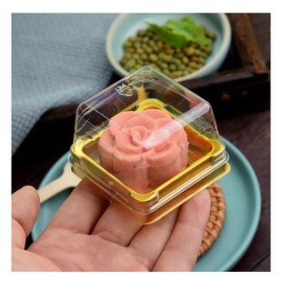 Foto 4 | Mini- Cajas De Plastico Transparente, Cupcakes, Magdalenas, 100 Pz Dorado/transparente